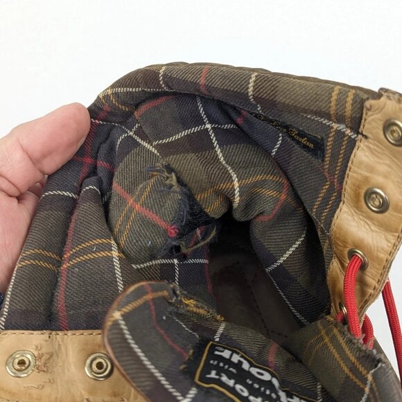 Barbour Mens Boots Size 10 1/2 Rockport Tartan Lined Leather & Canvas main image 7
